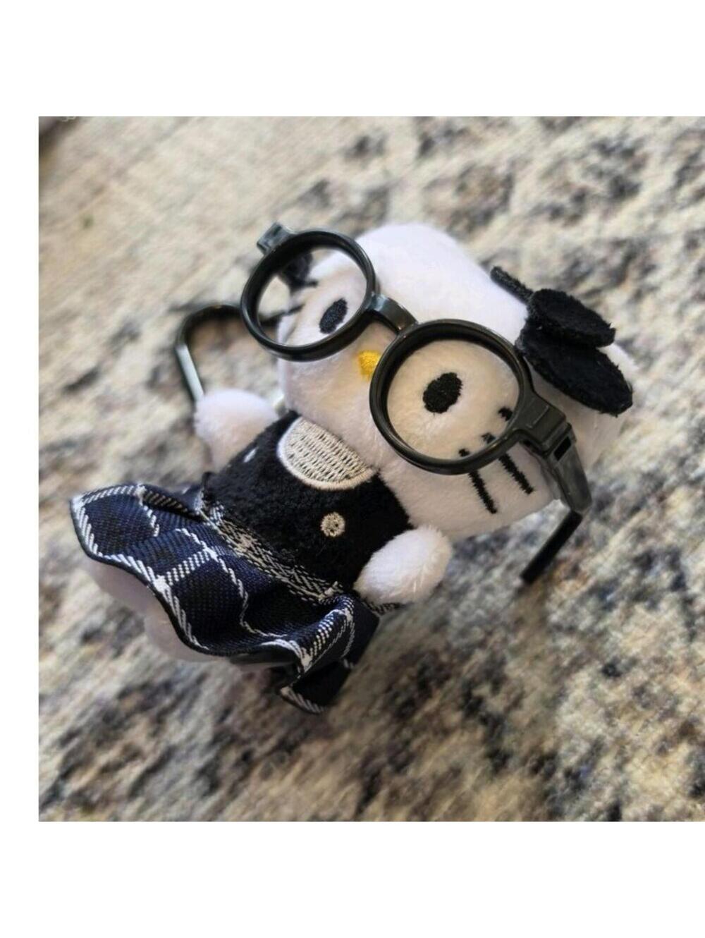 Hello Kitty Plush Doll with Glasses and Plaid Skirt